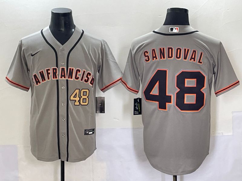 Men 2025 San Francisco Giants #48 Sandoval Grey Game Nike MLB Jersey style 4->san francisco giants->MLB Jersey